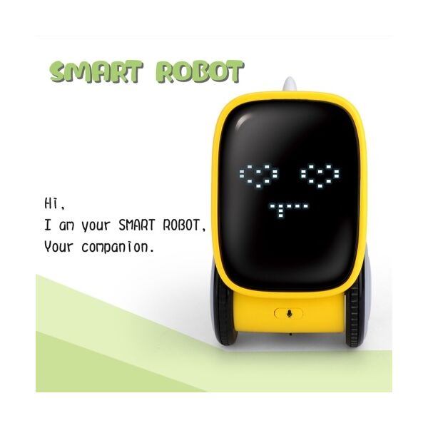 Intelligens beszélő robot arckifejezéssel táncoló sétáló éneklő oktató játék fiúknak lányoknak - Sárga