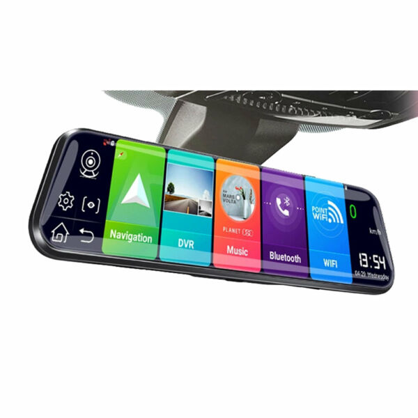 EU ECO Raktár - E-ACE 4G Car DVR 10 hüvelykes Dash Cam Android 8.1 Autós Menetrögzítő DVR Kamera Beépített GPS Vevővel - Fekete