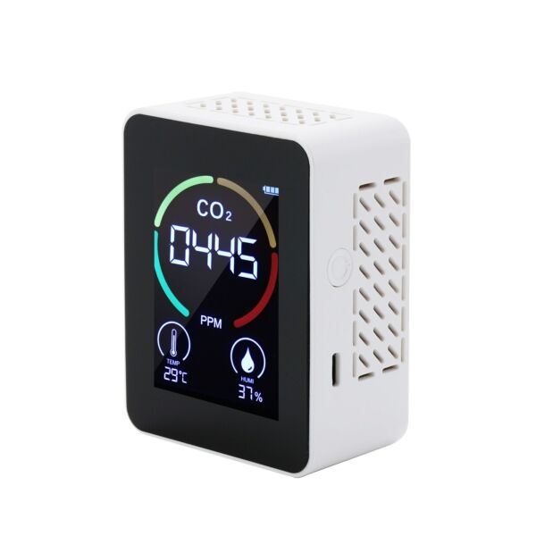 2.8-inch LCD CO2 Koncentrációvizsgáló mini szén-dioxid érzékelő páratartalom és hőmérséklet mérő Monitor - Fehér