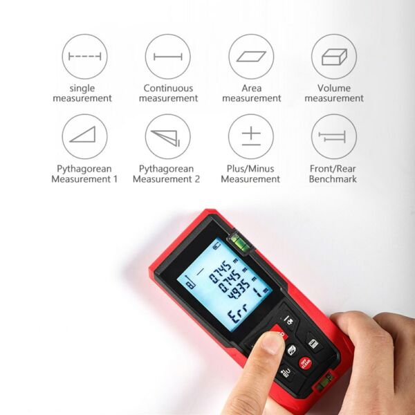 EU ECO Raktár - 2.0-inch LCD Hordozható Kézi Digitális lézeres távolságmérő - Fekete