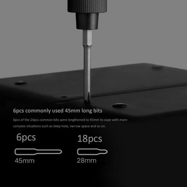 Xiaomi Mijia elektromos csavarhúzó 24 az 1-ben precíziós csavarhúzó készlet MJDDLSDOO3QW - Fekete