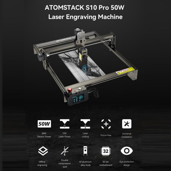 ATOMSTACK S10 Pro 10W CNC asztali barkácsoló lézergravírozó vágógép