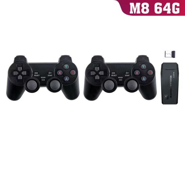 M8 2.4G HD Arcade PS1 U Bao vezeték nélküli retro játékkonzol vezérlő - 64G
