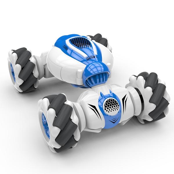 S-012 RC kaszkadőrautó 2,4 GHz-es 4WD távirányító óra gesztusérzékelő deformálható elektromos játékautó - Kék