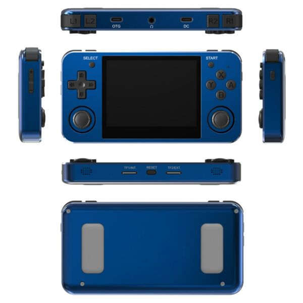 RG351MP játékkonzol 3,5 hüvelykes kijelző 640*480 RK3326 nyílt forráskódú kézi dupla joystick - Kék