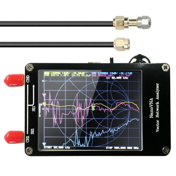 Hordozható kézi vektoros hálózati analizátor 50KHz-900MHz digitális kijelző érintőképernyős rövidhullámú MF HF VHF UHF antennaelemző állóhullámok