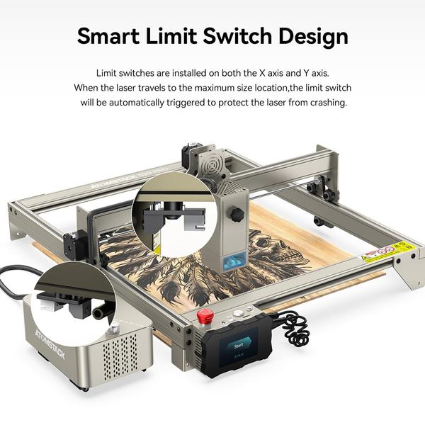 ATOMSTACK S20 Pro 20W lézergravírozó vágógép Air Assist tartozékkal