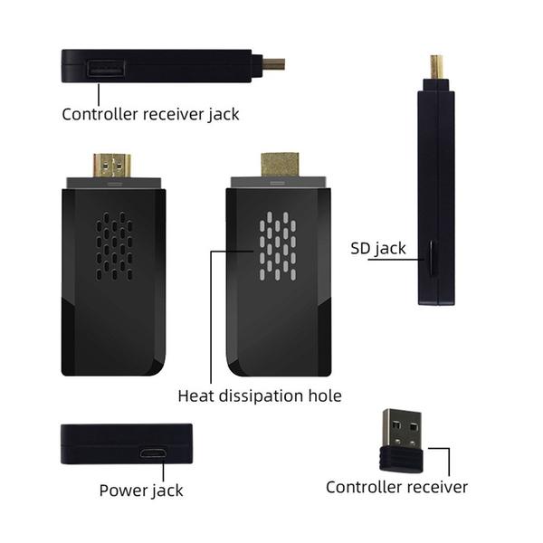M8 vezetéknélküli Arcade PS1 mini játékkonzol 2.4G HD 64G (standard csomag)
