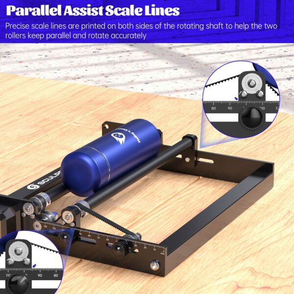 SCULPFUN Laser Rotary Roller Lézergravírozó Y tengelyű forgó hengerrel