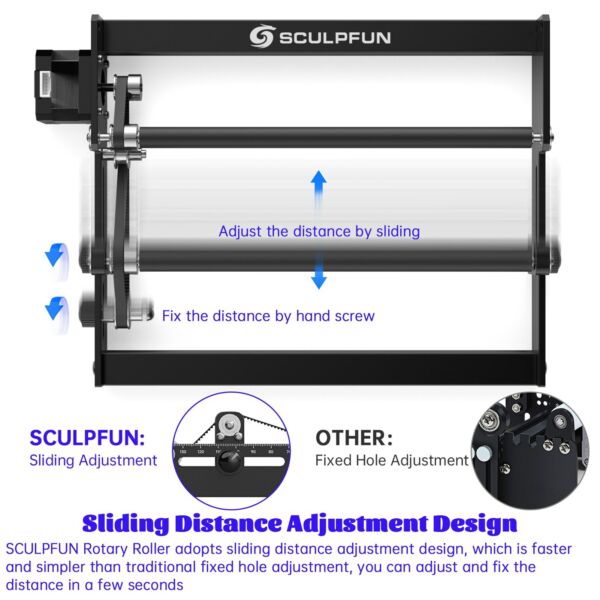 SCULPFUN Laser Rotary Roller Lézergravírozó Y tengelyű forgó hengerrel
