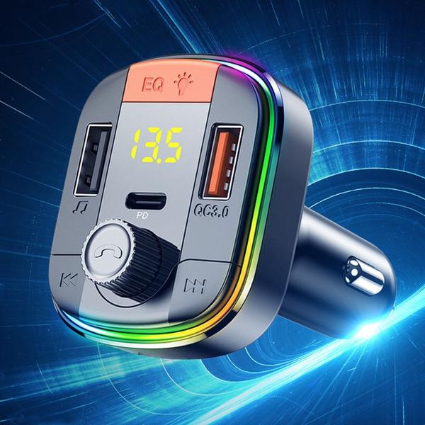 Autós MP3 zenelejátszó BT FM adó rádióvevő PD/USB autós töltő kihangosító hívás támogatás U-lemez lejátszás kijelző