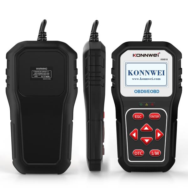 KONNWEI KW818 univerzális autós OBDII szkenner, automatikus kódolvasó - Fekete