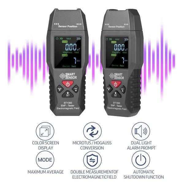 SMART SENSOR ST1393 EMF mérő elektromágneses mező EMF érzékelő kézi mini digitális LCD elektromágneses tér sugárzás teszter