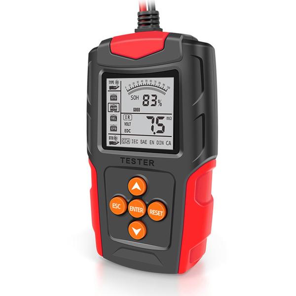 12V/24V LCD digitális akkumulátor-elemző töltésdiagnosztikai eszköz autókhoz, teherautókhoz, motorkerékpárokhoz