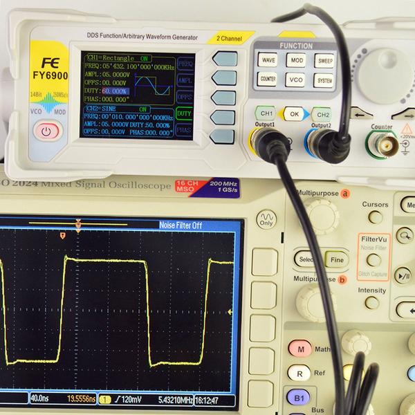 Digitális DDS kétcsatornás jelgenerátor jel/tetszőleges hullámforma generátor impulzus jelforrás 250MSa/s frekvenciamérő - 60MHz