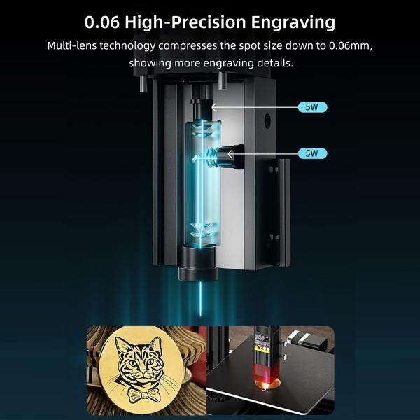 Creality 10W-os lézermodul 0,06x0,06 mm-es lézerpont