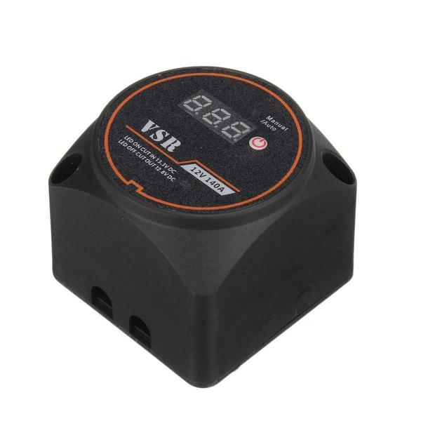 12 V 140A kettős akkumulátor leválasztó vezérlő kézi/automatikus üzemmódok VSR-feszültség érzékeny relé digitális kijelzővel ATV UTV Boat RV-hez
