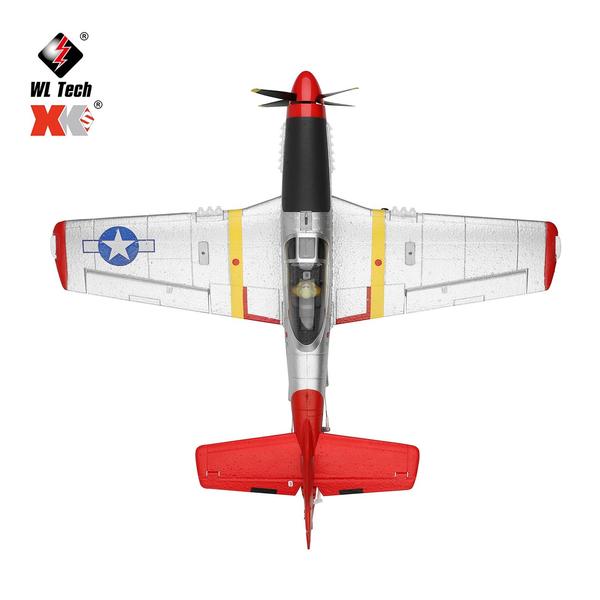 WLtoys A280 távirányítós repülőgép P51 Fighter 2.4G 3D6G üzemmódú repülés LED keresőlámpával