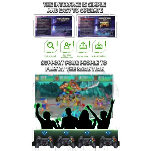 I3 4K Retro videojátékkonzol 10000+ játék 2db 2.4G kettős lejátszóval - 32 GB