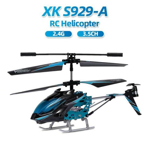 Wltoys XK S929-A RC helikopter 2.4G 3.5CH világítással - Kék