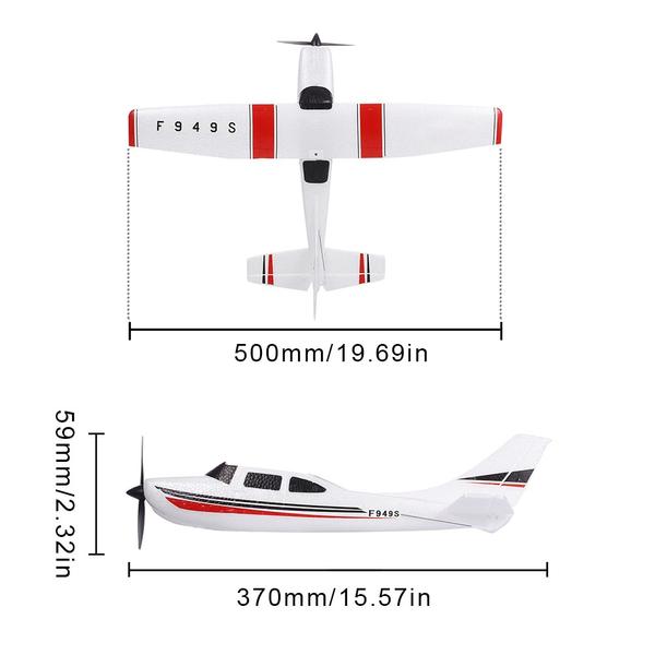 Wltoys F949S RC repülőgép 2.4G 3CH távirányítós EPP miniatűr modell - 2 akkumulátor