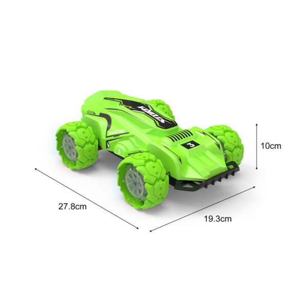 2,4 GHz-es RC Stunt autós távirányítós autós RC autós RTR 360 fokos elforgatás LED lámpával - Zöld