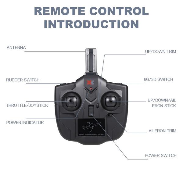 WLtoys XKS A180 3 csatornás RC repülőgép - 2 akkumulátor