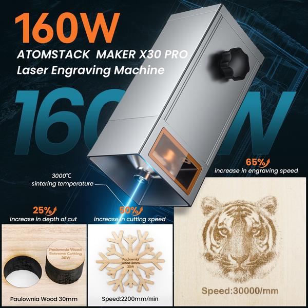 Atomstack Maker X30 PRO 33W lézergravírozó F30 PRO levegő rásegítő rendszerrel