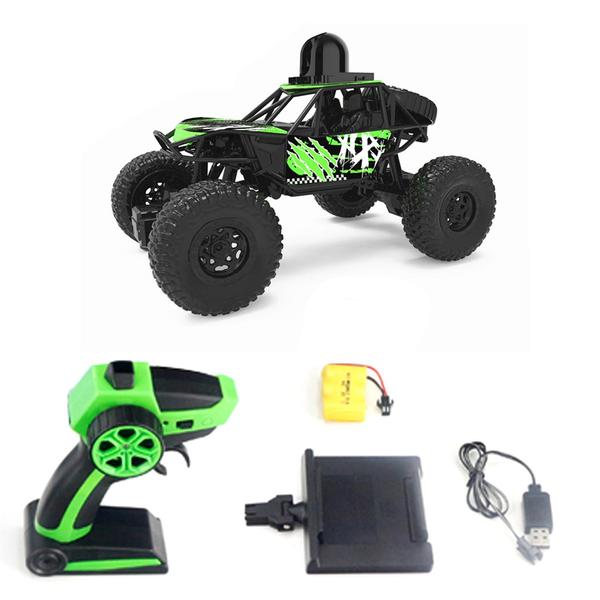 S003W 2,4 GHz-es távirányítós autó kamerával 720P FPV 1/22 teherautó 4WD mászóautó - Zöld, 1 akkumulátor