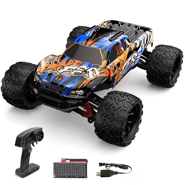 9501E 1/16 2,4 GHz 40 km/h távirányítós 4WD mászóautó - Narancs, 2 akkumulátor