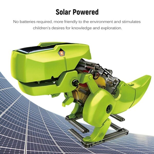 3 az 1-ben napelemes robot gyermek barkácsolás intelligens kézzel készített játékkészlet STEM tudományos fizikai kísérleti dinoszaurusz
