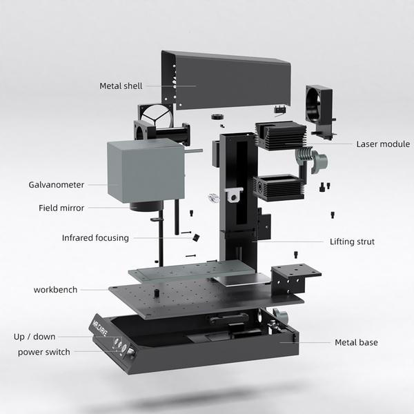 MR. CARVE M1 Pro lézergravírozó asztali jelölő, gravírozógép forgóhengerrel