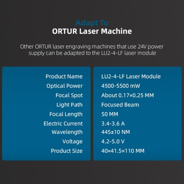 ORTUR LU2-4-LF 24V továbbfejlesztett lézermodul - 10W