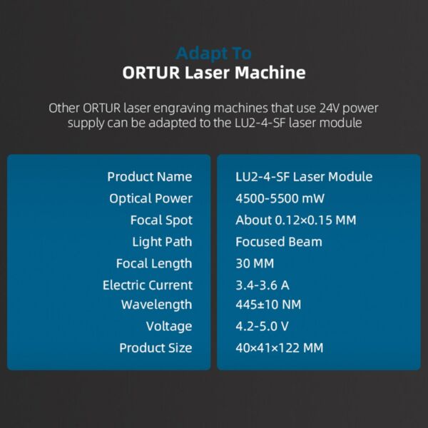 ORTUR LU2-4-SF 12V továbbfejlesztett lézer modul 