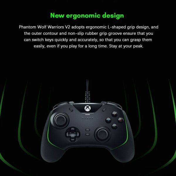 Razer V2 vezetékes kontrolleres játékvezérlő 3,5 mm-es audio interfésszel, kompatibilis az Xbox Series X|S és Windows 10 rendszerrel - Fekete