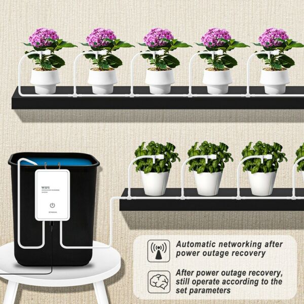 Tuya WIFI automatikus öntözőeszköz Intelligens időzített csepegtető öntözőrendszer támogatása Távoli APP vezérlés kerti terasz cserepes növényekhez
