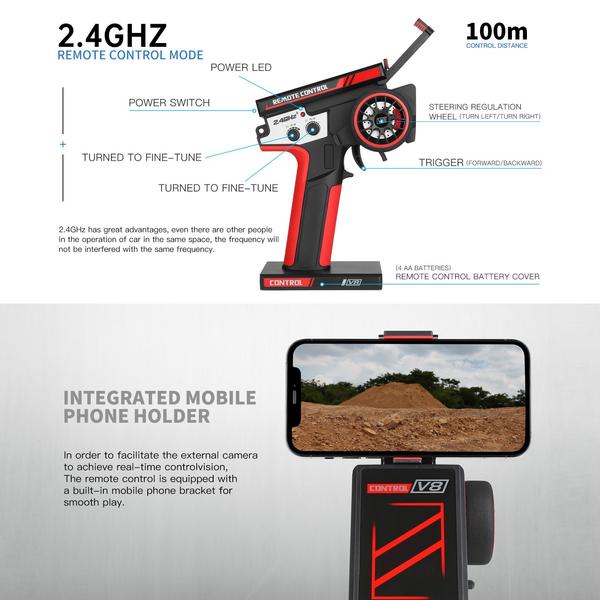 WLtoys 284010 1/28 2.4GHz 30KM/H távirányítós versenyautó RTR fém vázzal