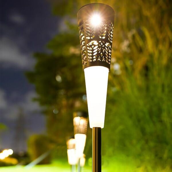 Napelemes fűnyíró lámpa kültéri ösvényen világos táj dekoratív kerti lámpák - Fehér