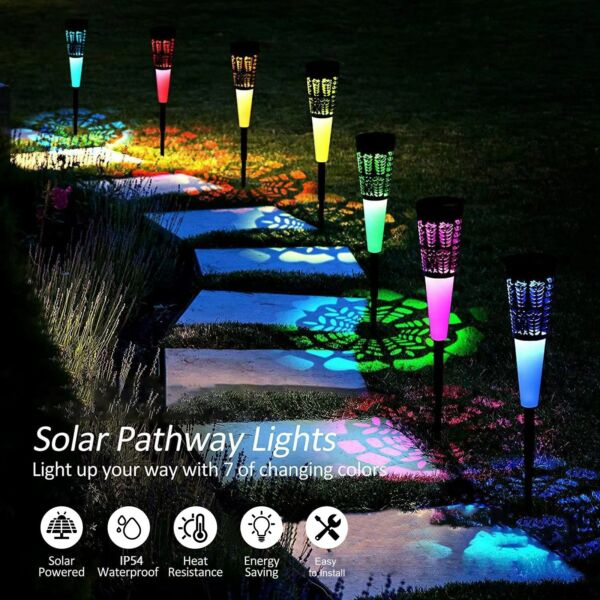 Napelemes fűnyíró lámpa kültéri ösvényen világos táj dekoratív kerti lámpák - Fehér