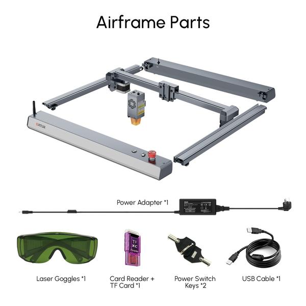 Ortur Laser Master 3 10W lézergravírozó + 448x400mm lézervágó alumínium munkaasztal + Y tengely hosszabbító készlet + 4db FFT1.0 összecsukható láb