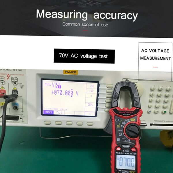 HABOTEST digitális bilincsmérő automatikus hatótávolságú multiméter feszültségmérő AC/DC feszültségáram mérése - HT206D
