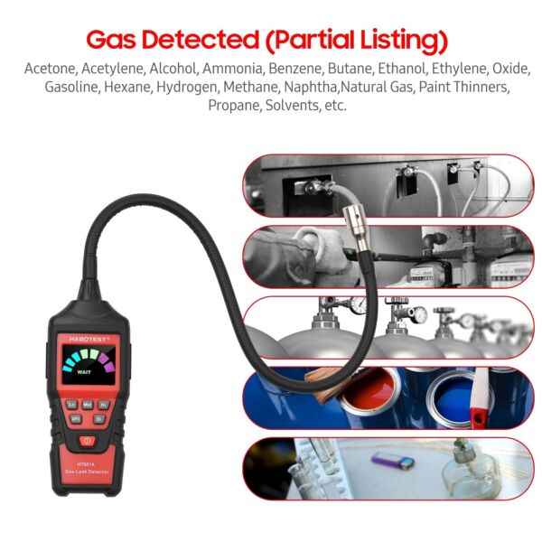 HABOTEST háztartási gázszivárgás érzékelő PPM mérő metánkoncentráció riasztó műszer - HT601A