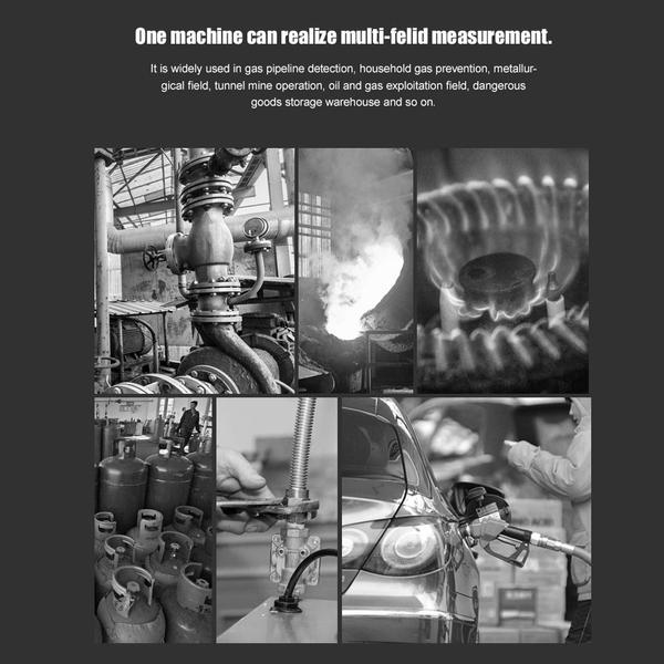 HABOTEST HT66 Mini kézi éghetőgáz-érzékelő műszer hosszú szondával, gázszivárgás-figyelővel, PPM-mérő metánkoncentráció-riasztó műszer