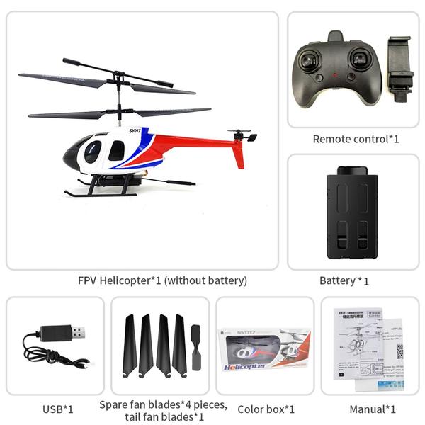 2,4 GHz-es távirányítós helikopter giroszkóp stabilizáló egygombos felszálló leszálló játék (kamera nélkül) - Fehér, 3 akkumulátor