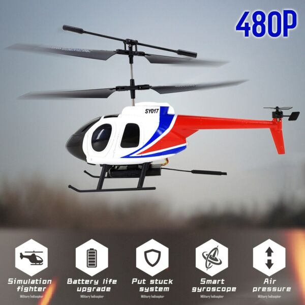 2,4 GHz-es távirányítós helikopter giroszkóp stabilizáló egygombos felszálló leszálló játék (480P kamera) - Fehér, 3 akkumulátor