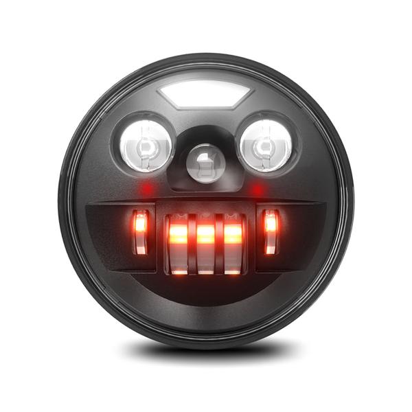 7 hüvelykes autó, motorkerékpár LED-es fényszóró DRL-vel / irányjelzővel / tompított fényszóróval / távolsági fénnyel - 1 db
