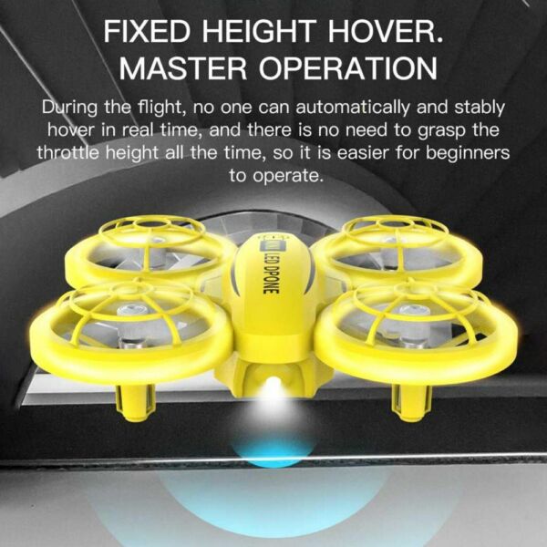 2,4 GHz-es távirányítós kaszkadőr Quadkopter LED lámpákkal, fejnélküli üzemmóddal - Sárga