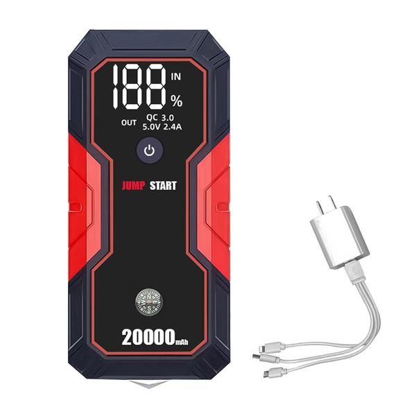 Hordozható autóindító 20000 mAh 12V autóakkumulátor indító (USB töltés)