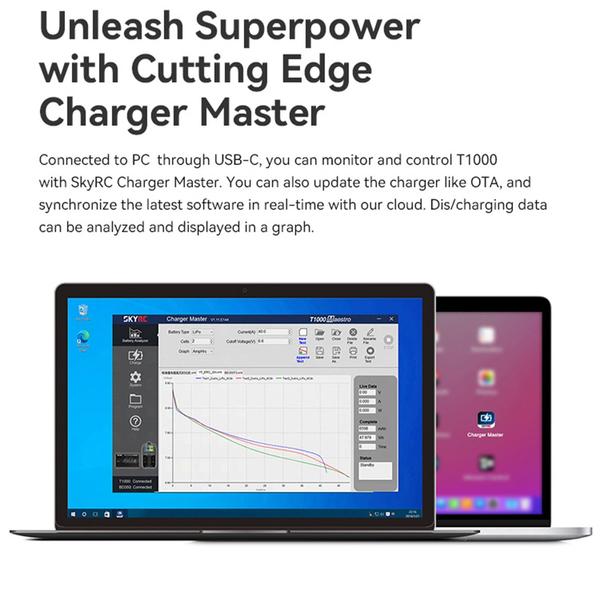SKYRC T1000 Maestro AC/DC Dual Balance 450W 1000W akkumulátortöltő távirányítós modellhez