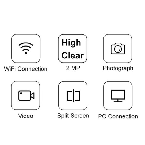 Vezeték nélküli digitális mikroszkóp, nagy tisztaságú 1080p WIFI 50x-1000x nagyítás - Fekete, változat 1